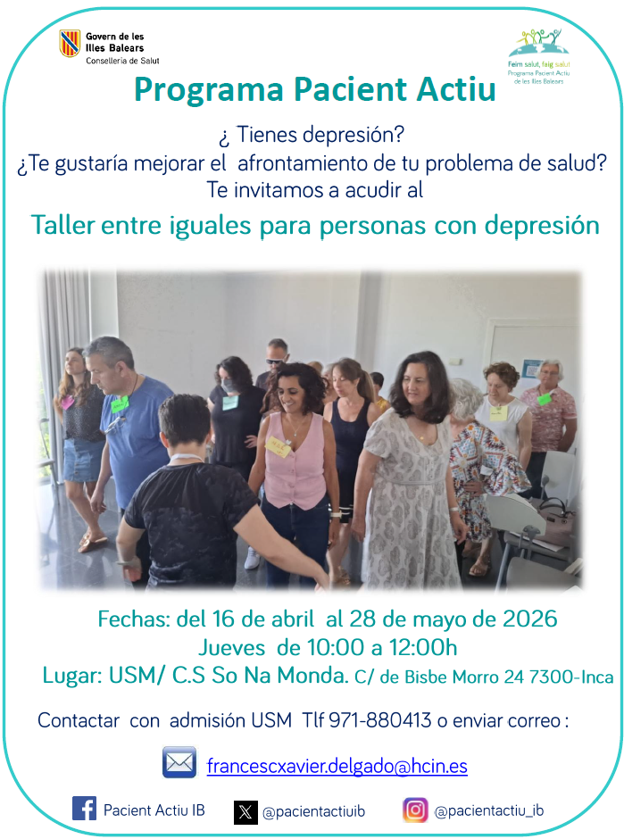 Taller entre iguales para personas con depresión